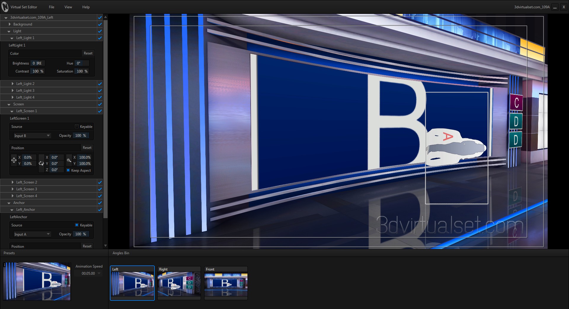 Virtual Studio 109A for NewTek TriCaster Virtual Set Editor Templates